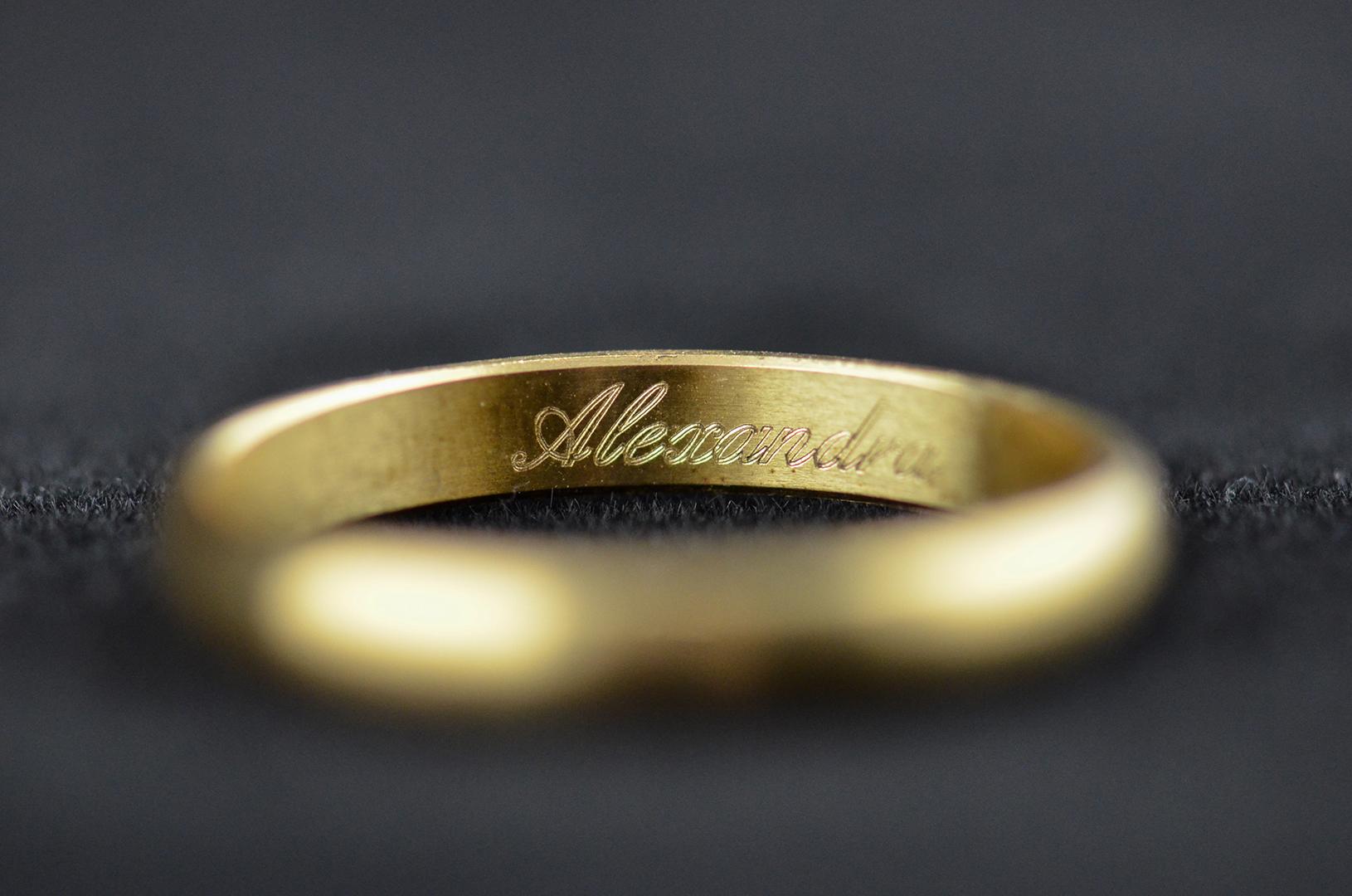 Ring with sale name engraved inside